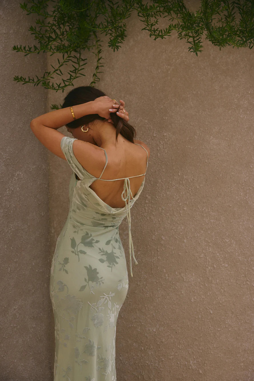 Good Fun Off Shoulder Maxi Dress Green